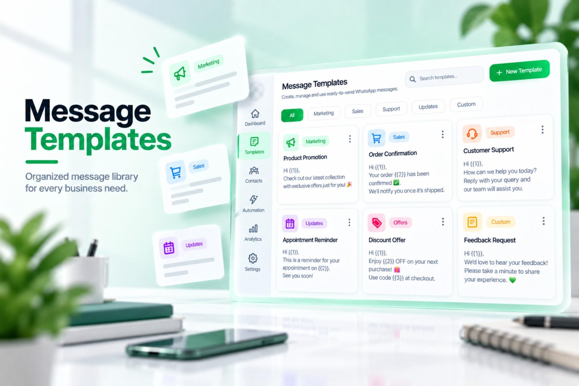 Message Templates screenshot