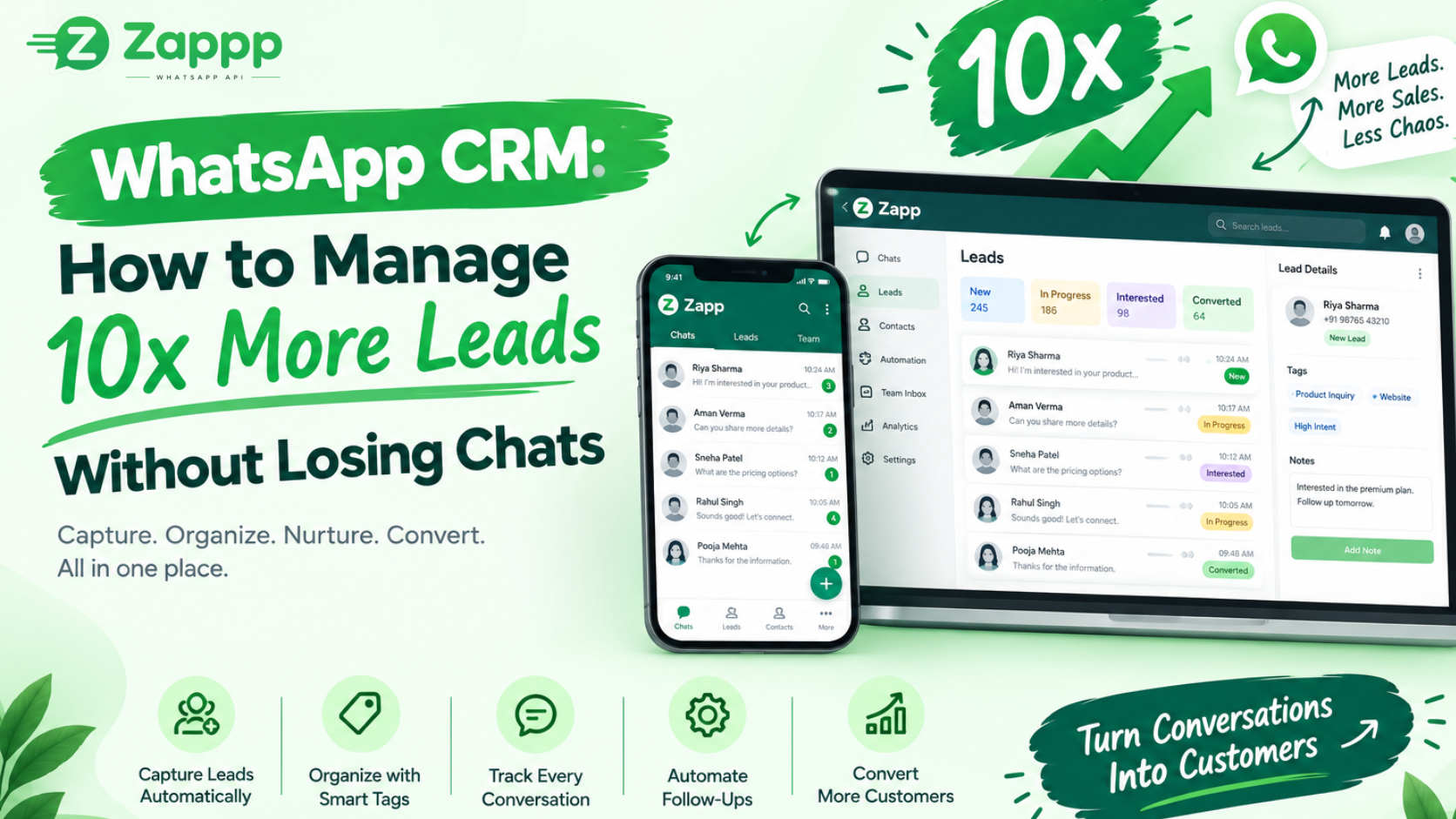 WhatsApp CRM: How to Manage 10x More Leads Without Losing Chats